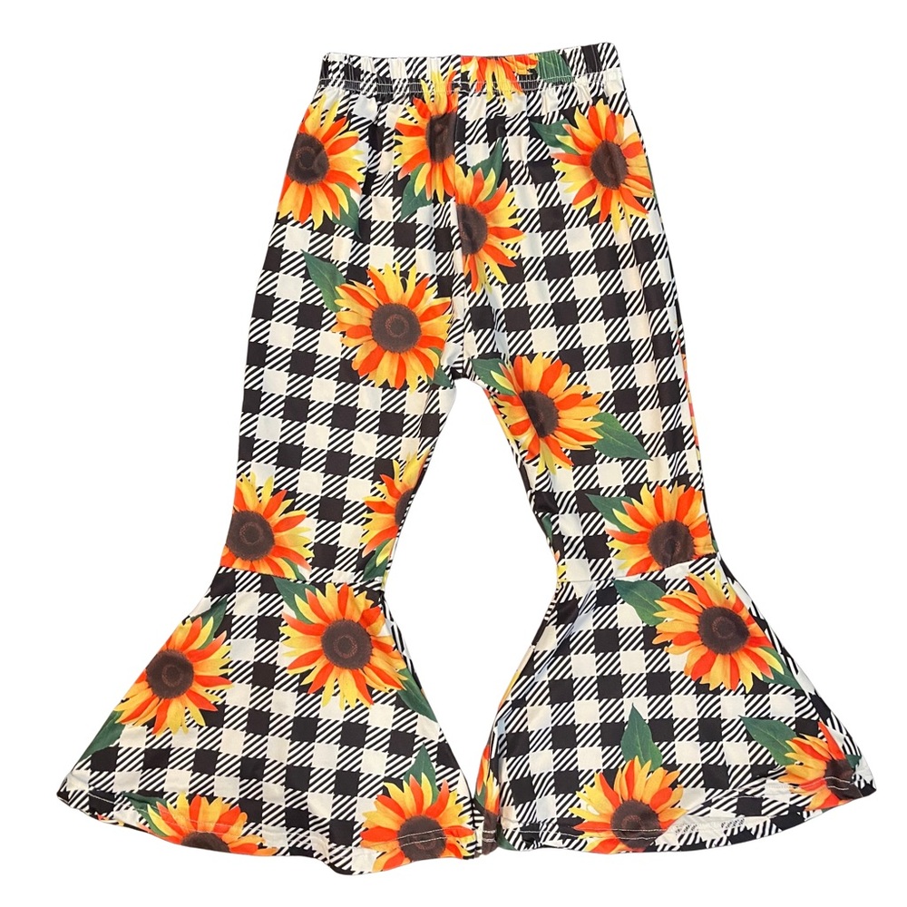 Sunflower Checkered Kids Flared Trousers